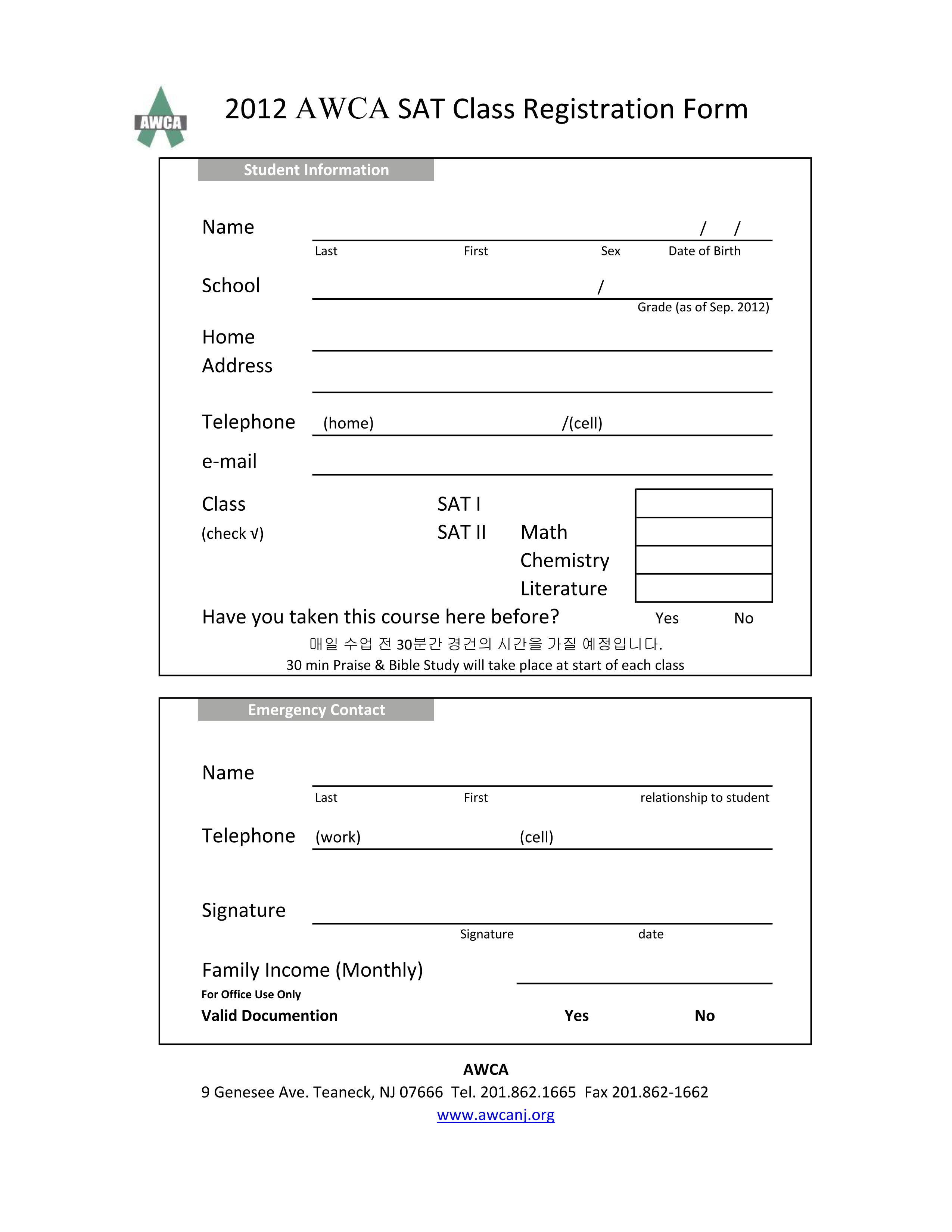 Sat Registration Booklet